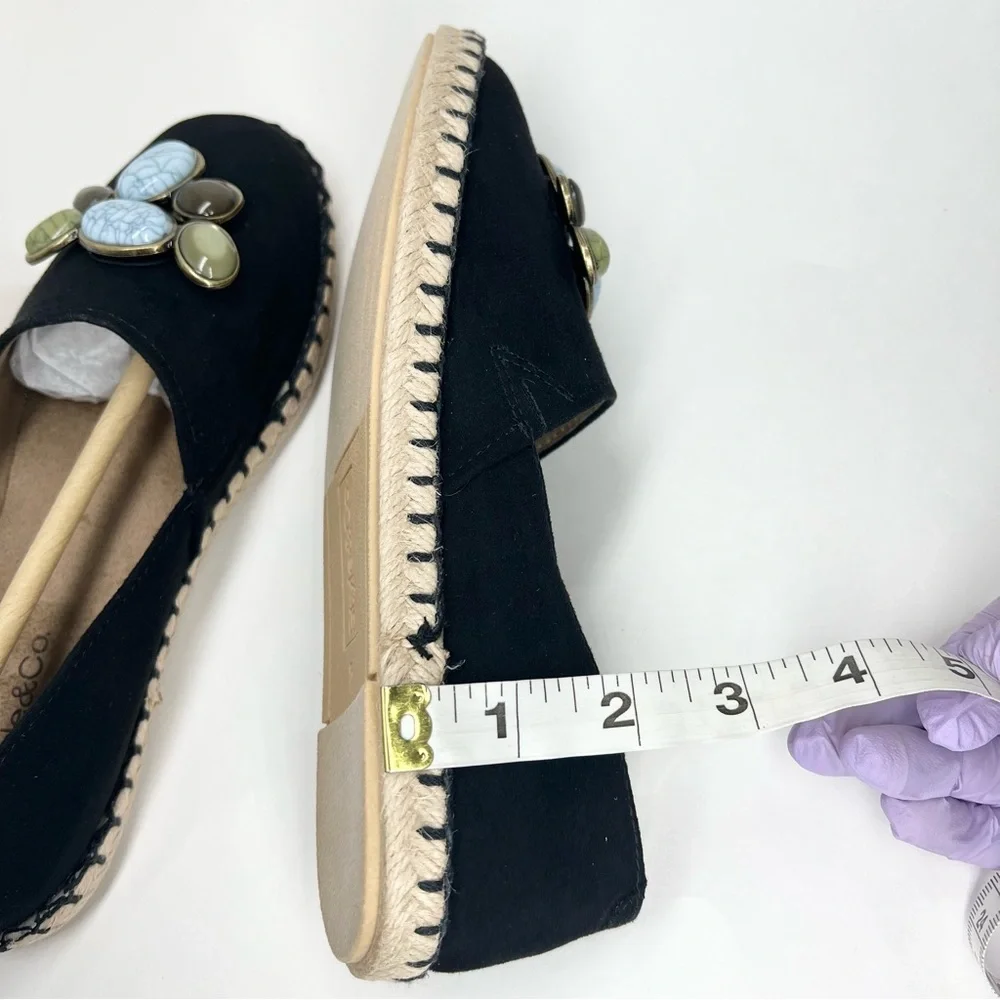 Style Co Women's Reevee Stitched-Trim Espadrille Flats Black 5M